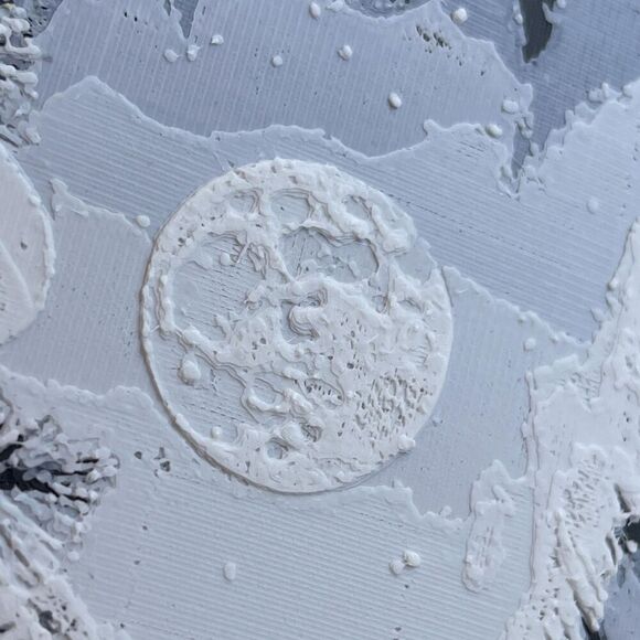 Winter Cabin Wall Art, Wall Art, Cabin in the Snow, Textured Art - Picture 10 of 10